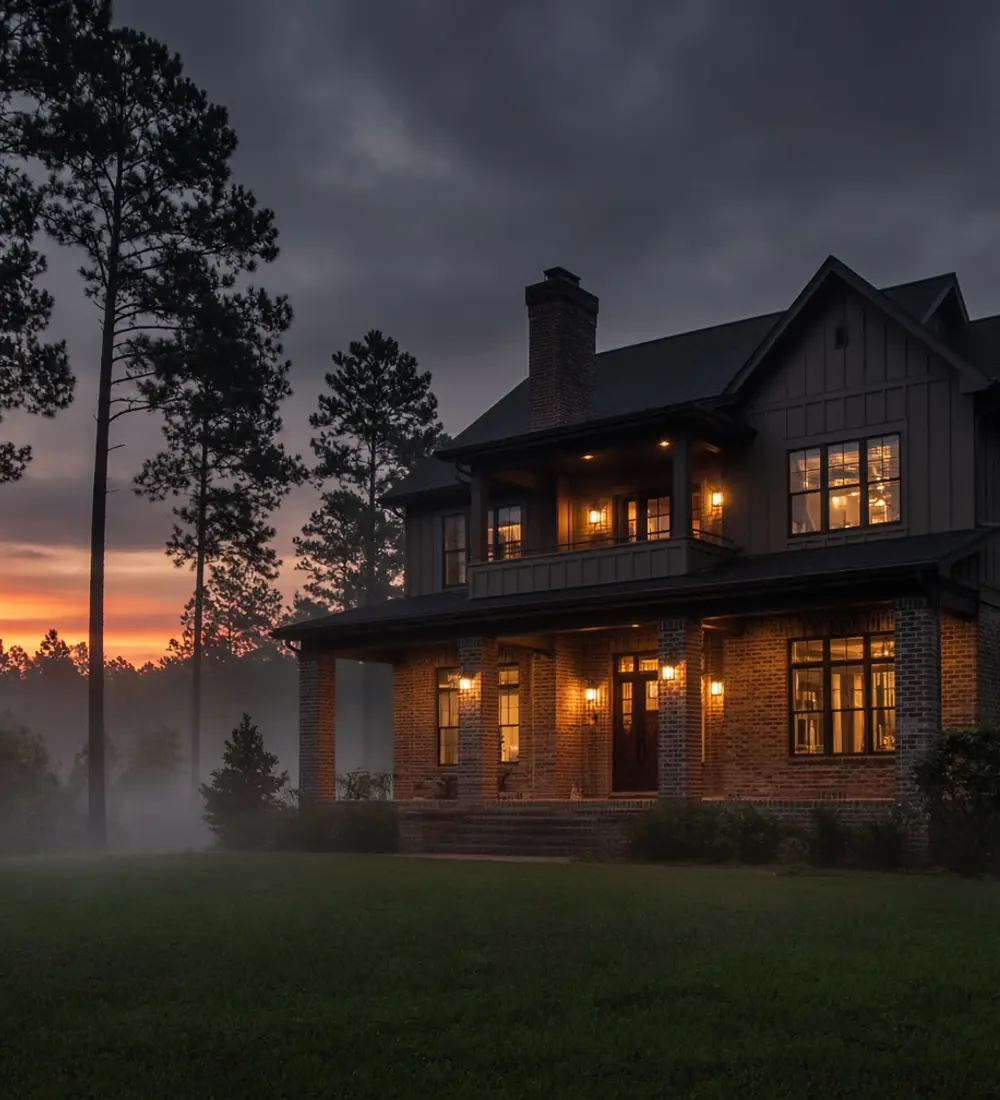 North Georgia home at dusk